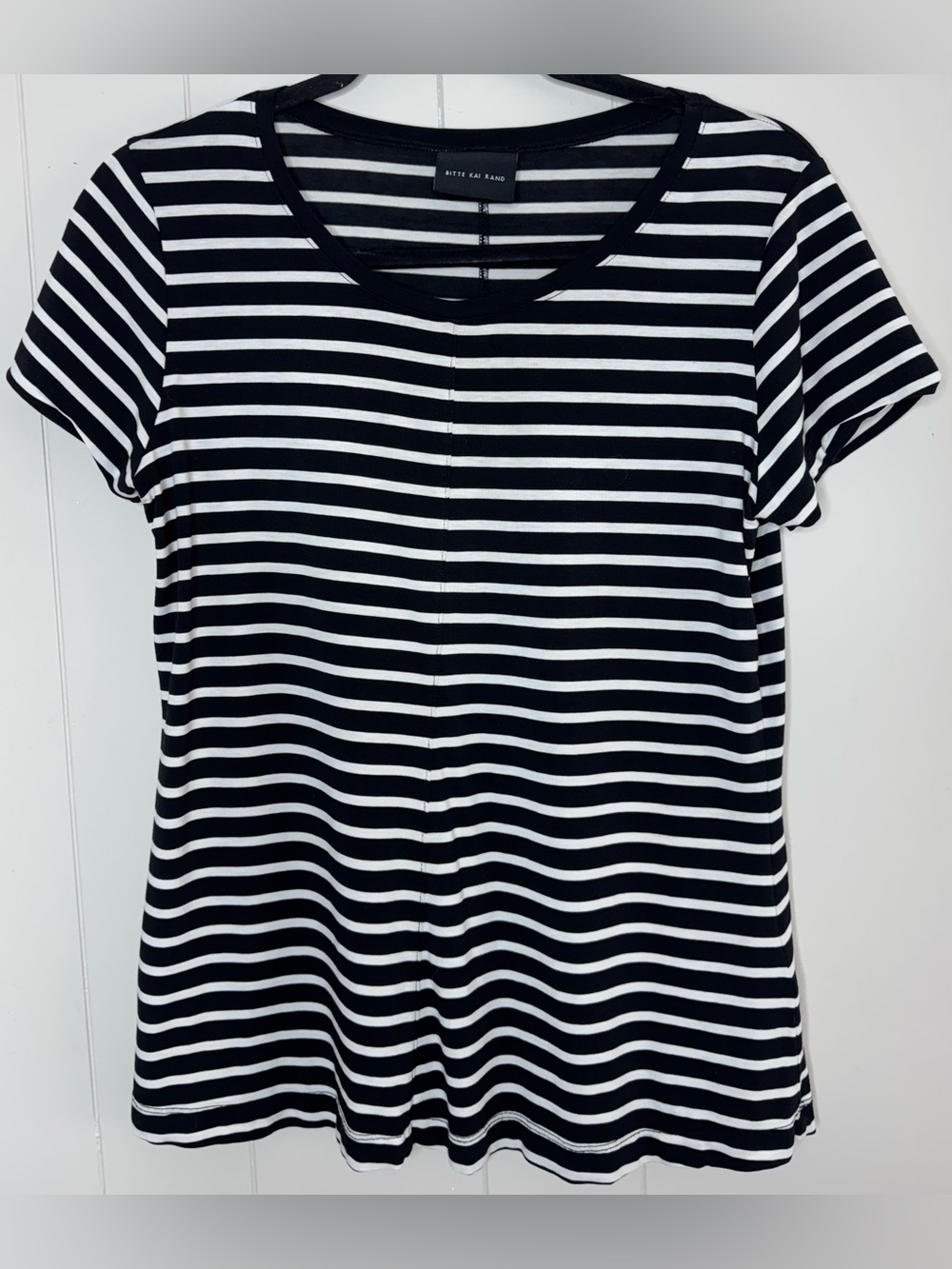 Bitte Kai Rand Tencel Blend Striped Short Sleeve Tee Womens Size S